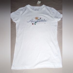 Aeropostale Women's White Short Sleeves T- Shirt  Size S